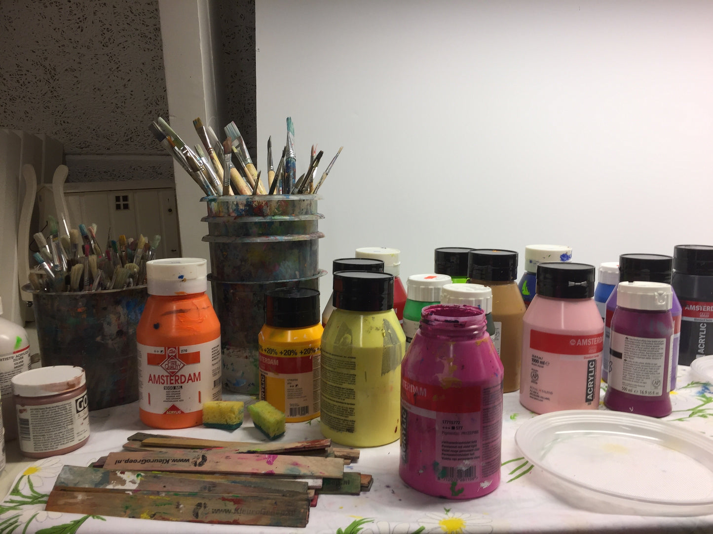 2 december Kunst & Wijn Workshop schilderen op linnen met acrylverf o.l.v. Marianne Rebel