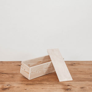 Houten kistje voor 1 fles (met schuifdeksel)