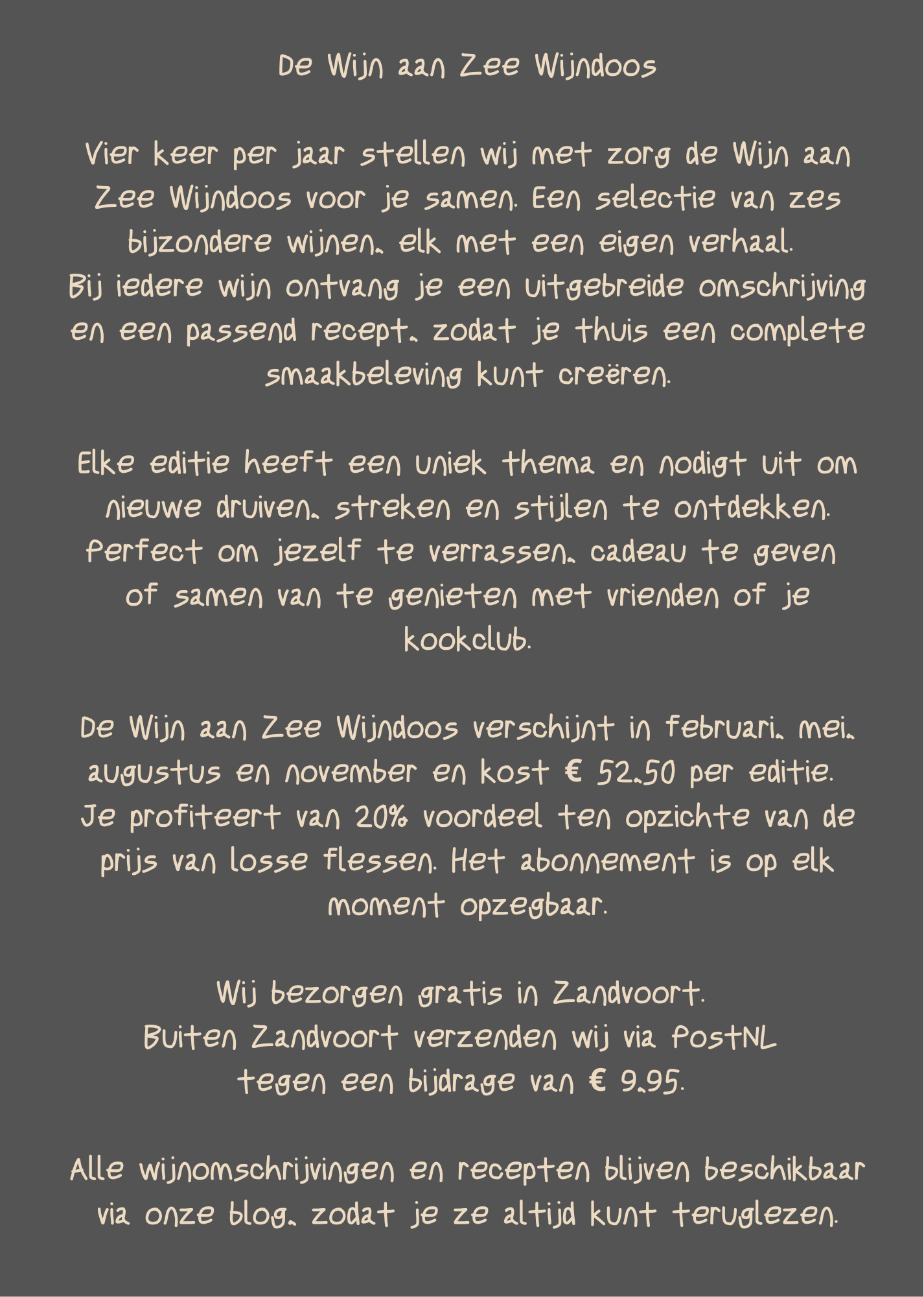 Wijn aan Zee Wijndoos (4 x per jaar)