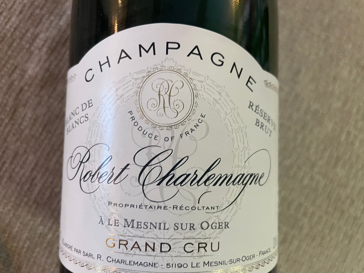 Robert Charlemagne Brut Reserve Grand Cru – Chardonnay - Champagne